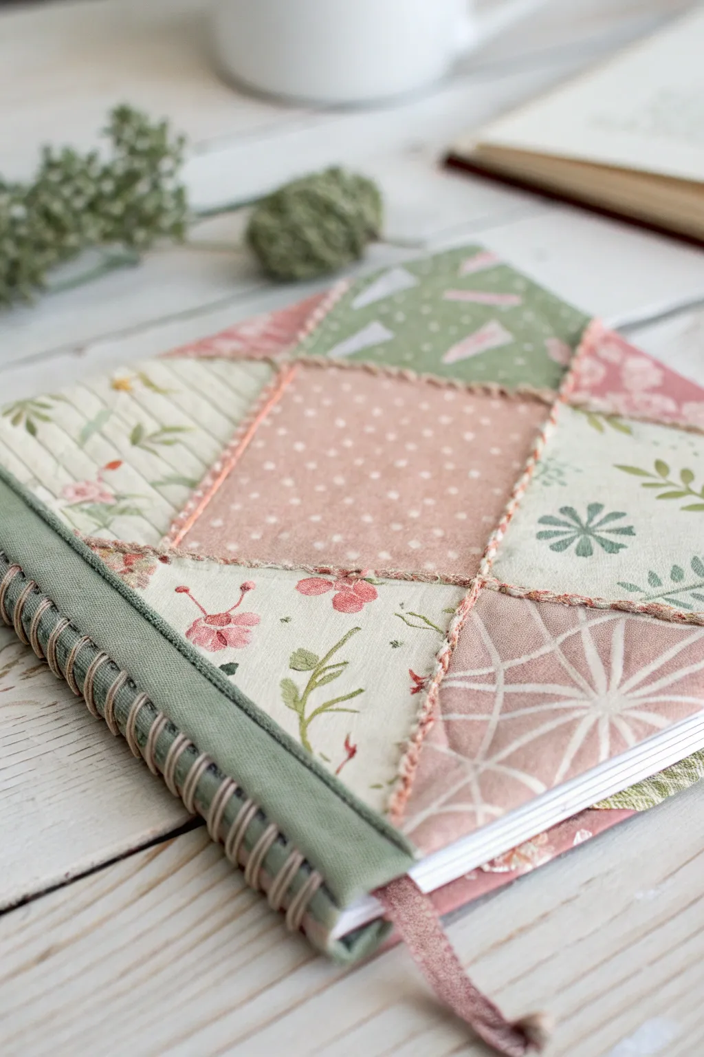 Embrace the beauty of sustainable creativity with a cozy, upcycled fabric sketchbook cover.