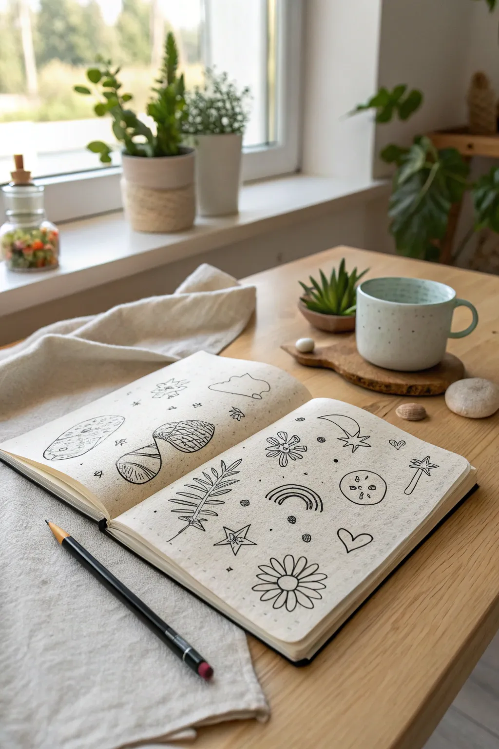 Unleash your creativity with a page of playful doodles. #DoodleDiaries