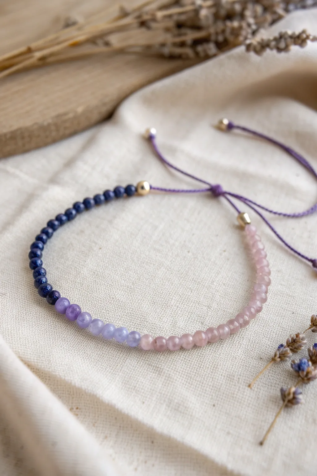 Embrace elegance with a gradient bead bracelet that radiates simplicity and charm.