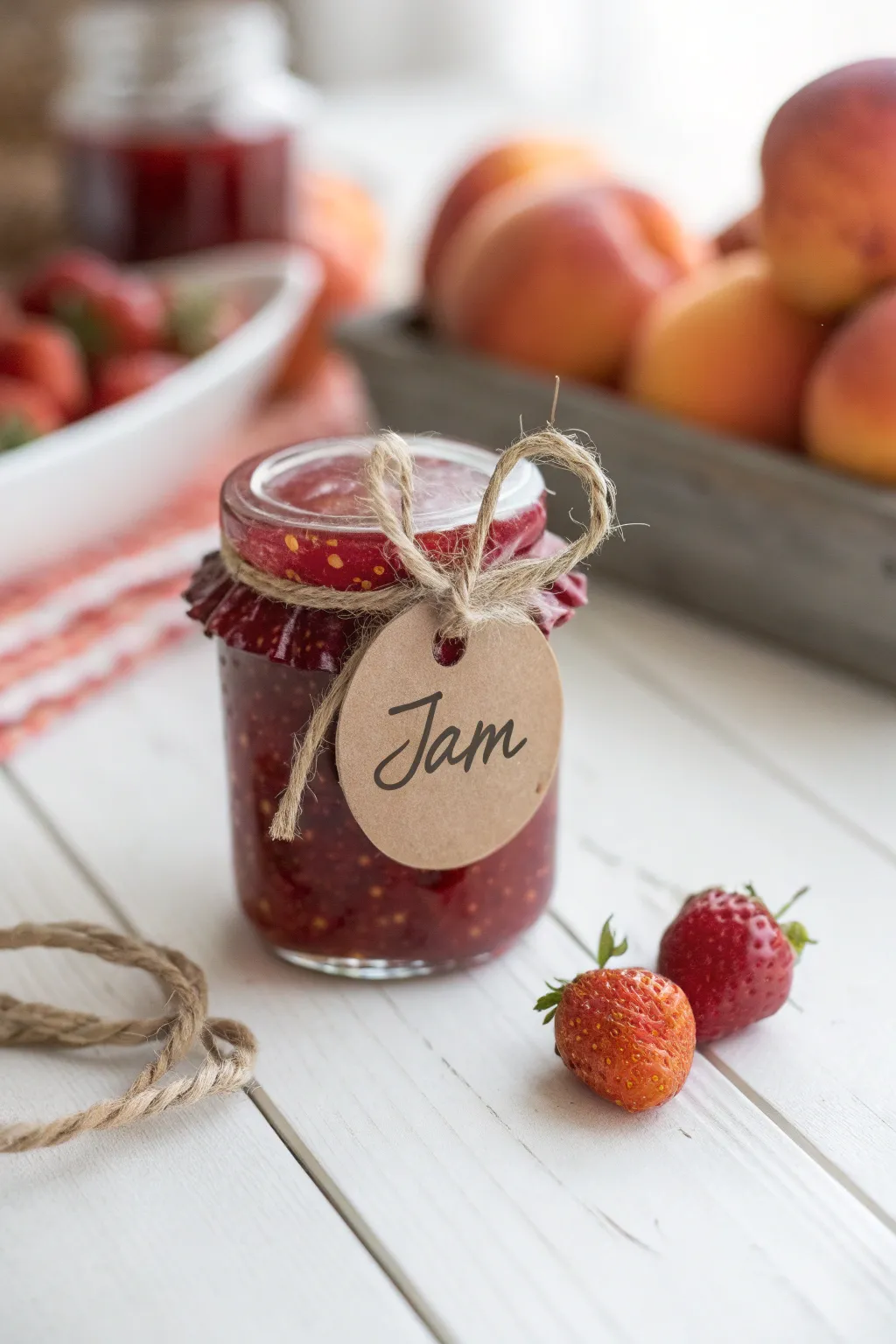 Sweeten someone's day with a jar of homemade goodness. 🍓🍑 #CraftedWithLove #MinimalistGift