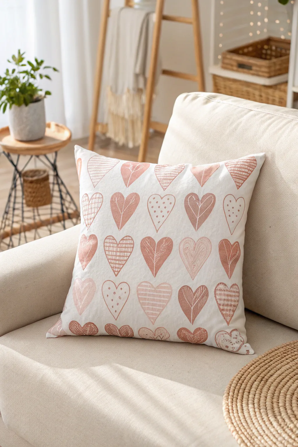 Add a touch of love to your space with this elegant Valentine's throw pillow.