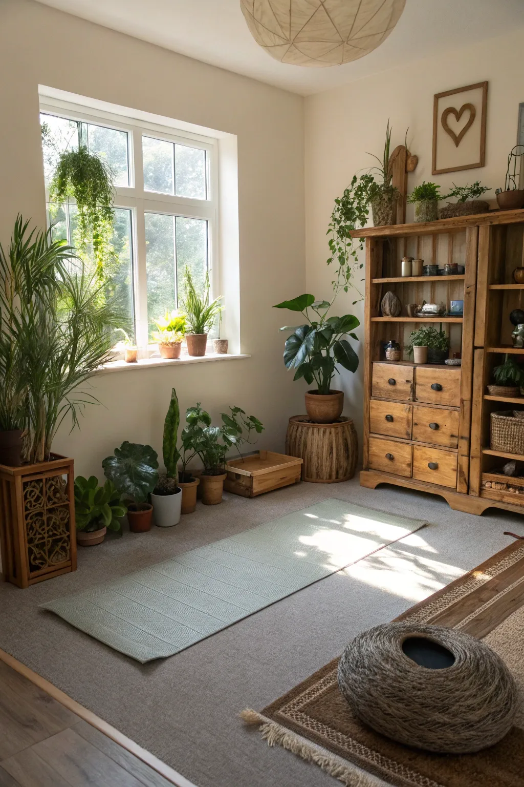 Natural elements enhance the tranquility and harmony of the space.