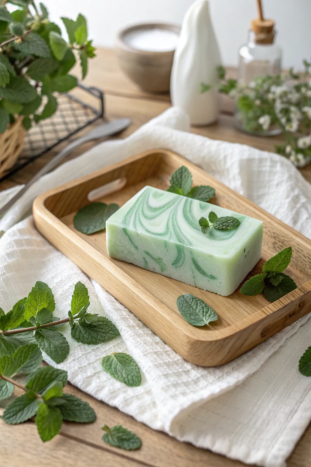 Embrace the refreshing allure of eucalyptus and mint with this handcrafted soap, perfect for a serene, cooling escape.