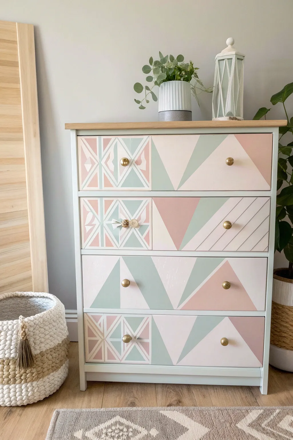Transform your space with creative geometric patterns—where Scandinavian simplicity meets boho charm in one stunning piece.