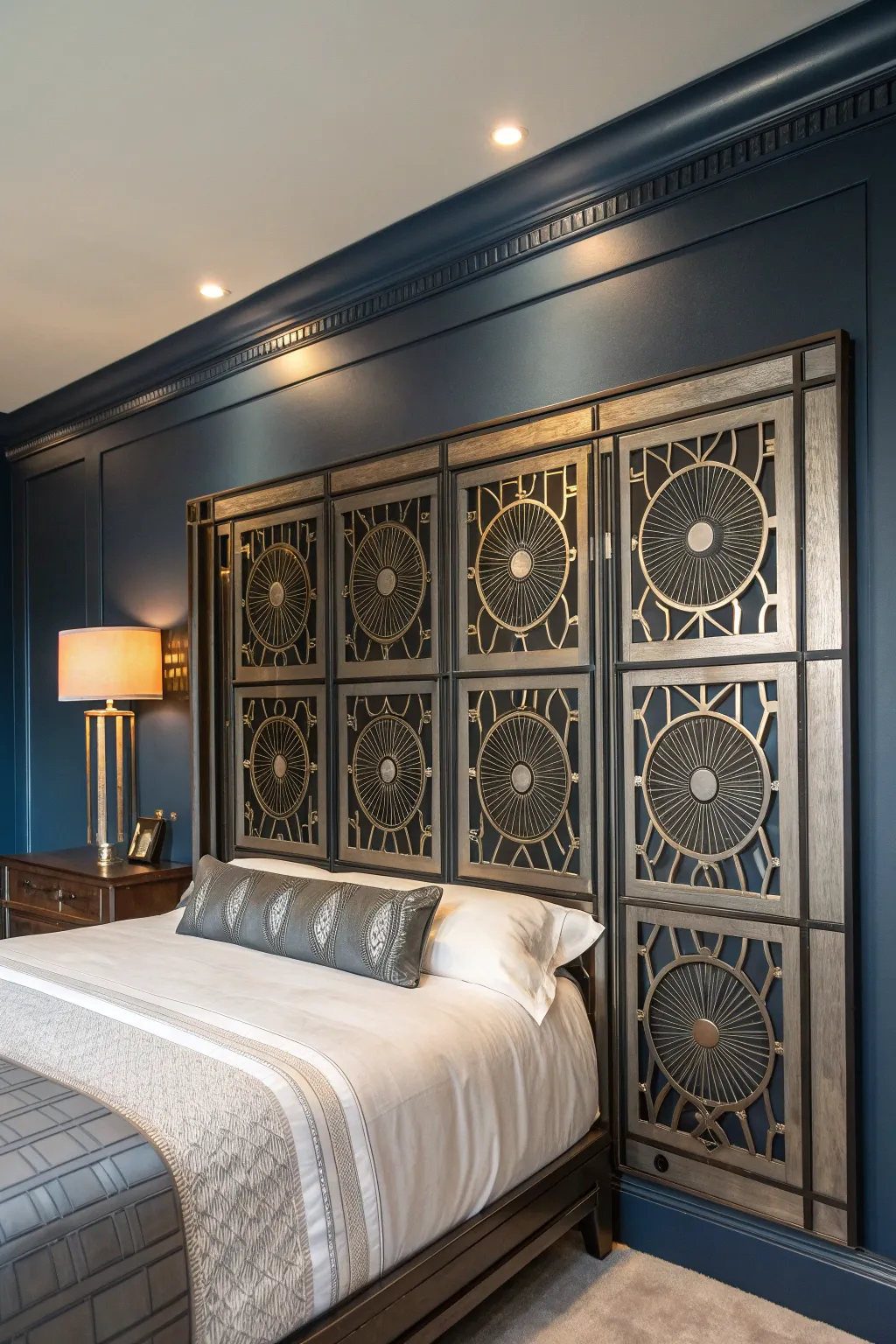 Transform your bedroom with a bold, custom steel target headboard.