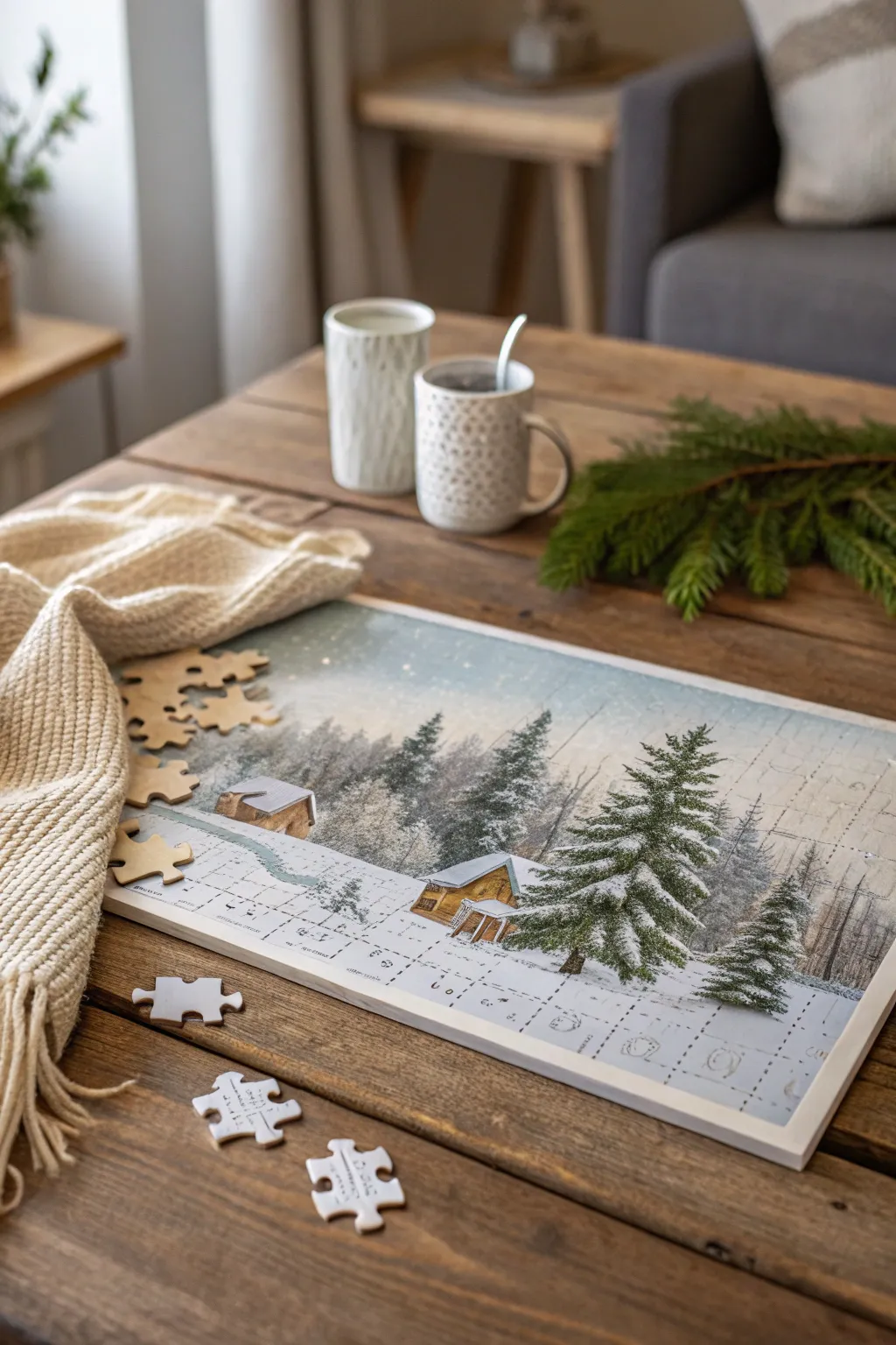 Embrace the holiday spirit with a handcrafted puzzle that brings family together.