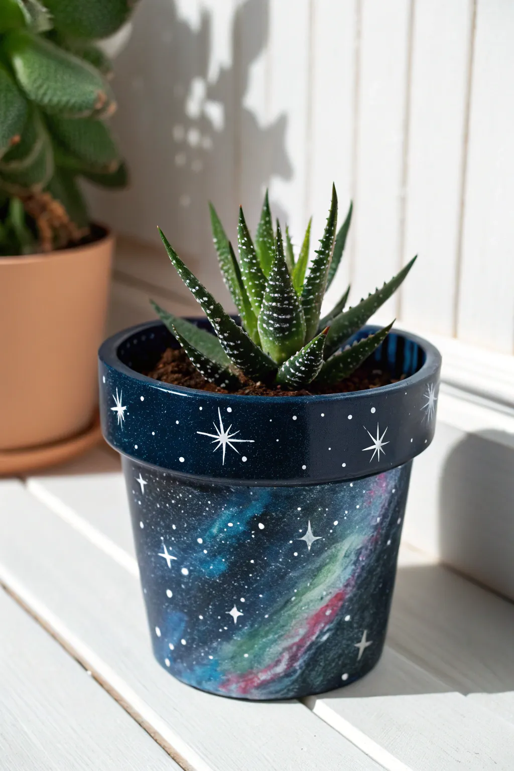 Bring the cosmos to your home with this galaxy-inspired succulent pot, where minimalist design meets celestial elegance.