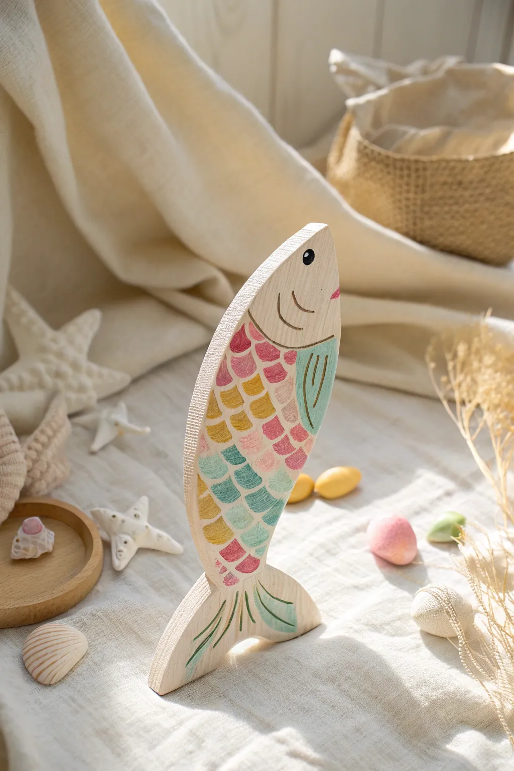 Dive into creativity with our sponge painted fish craft for toddlers!