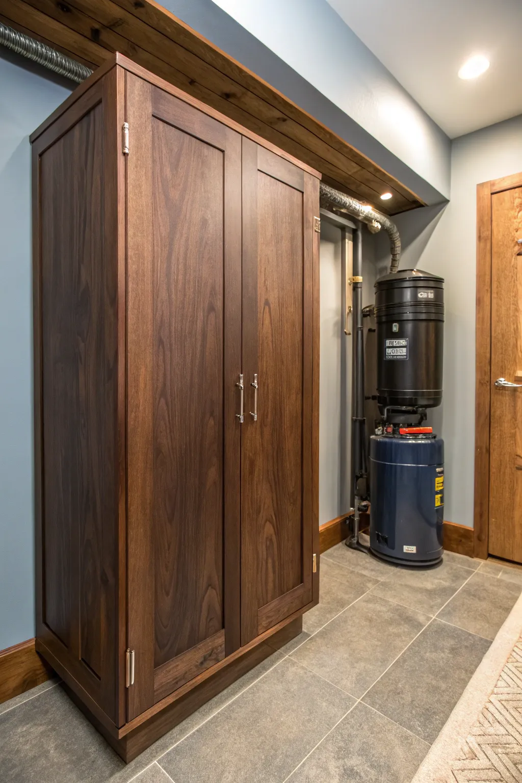 Elevate your space with a stylish utility closet that combines function and craftsmanship.