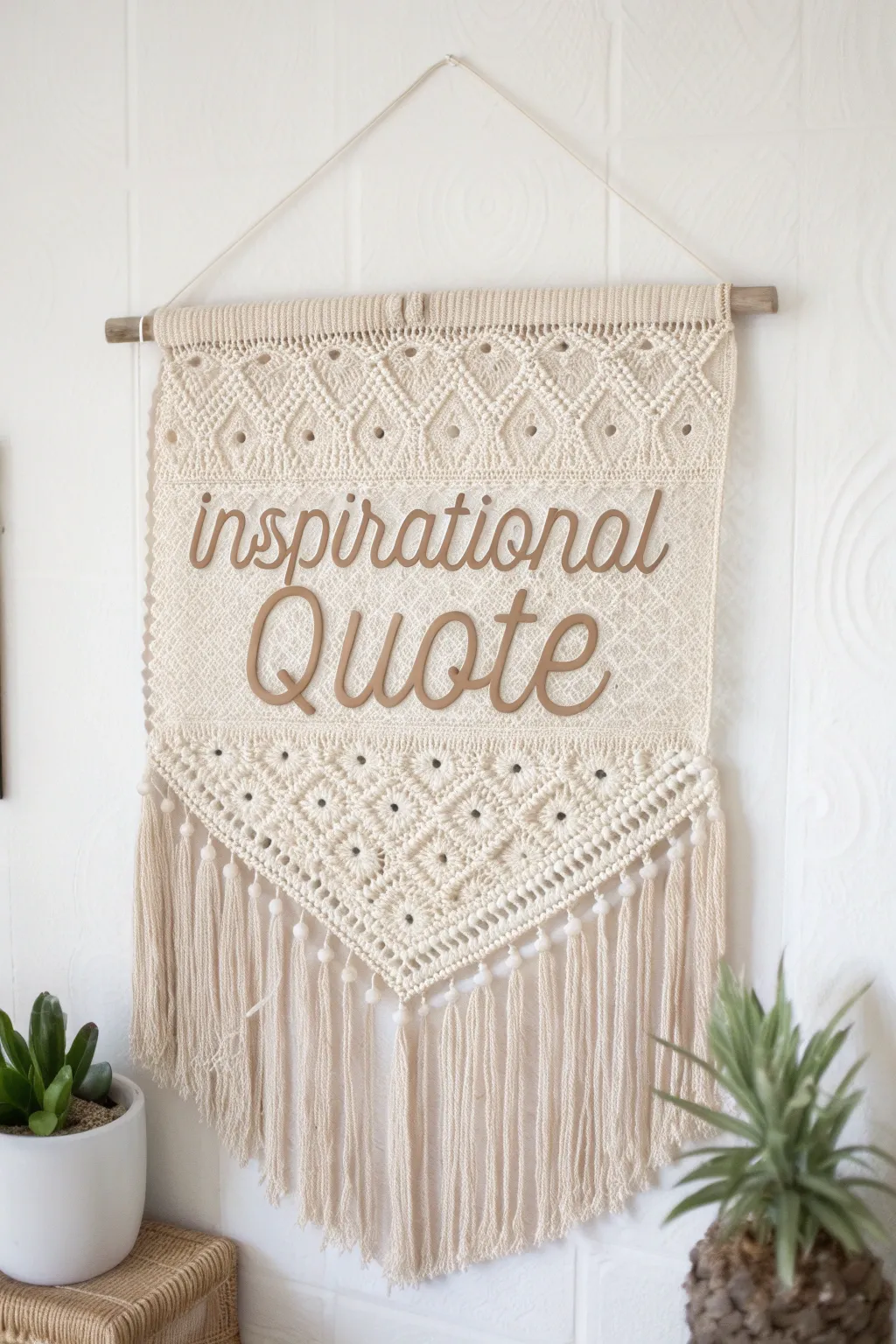 Elevate your space with the art of words and weave — a daily dose of inspiration through tapestry crochet.