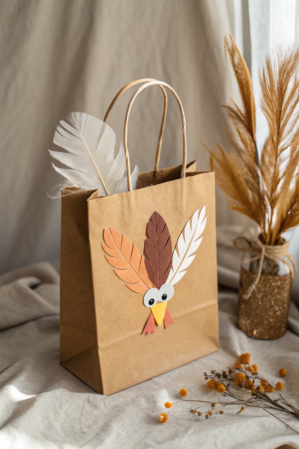 Embrace simplicity and creativity with this adorable brown paper bag turkey puppet—perfect for imaginative play and Scandinavian-inspired decor.