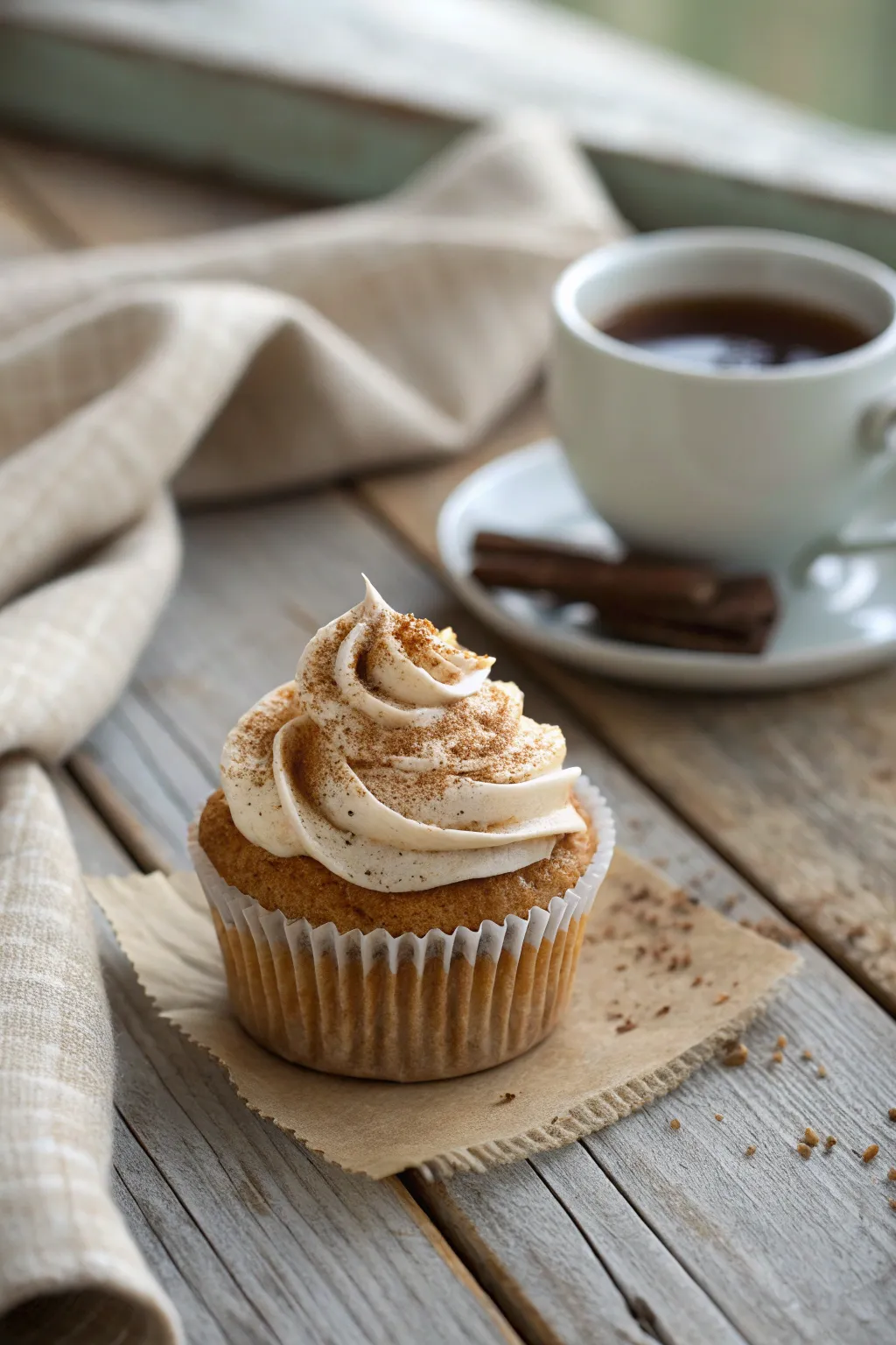 Warm up your Thanksgiving with the spicy-sweet charm of chai spiced cupcakes!