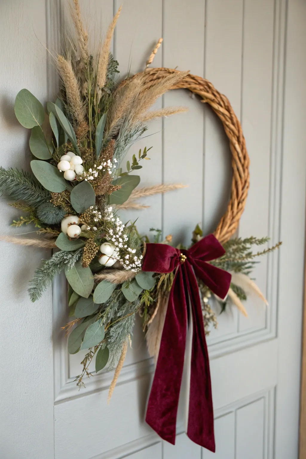 Wrap your Thanksgiving in luxury with a touch of velvet elegance. 🍂✨ #DIYWreath #ScandiBoho