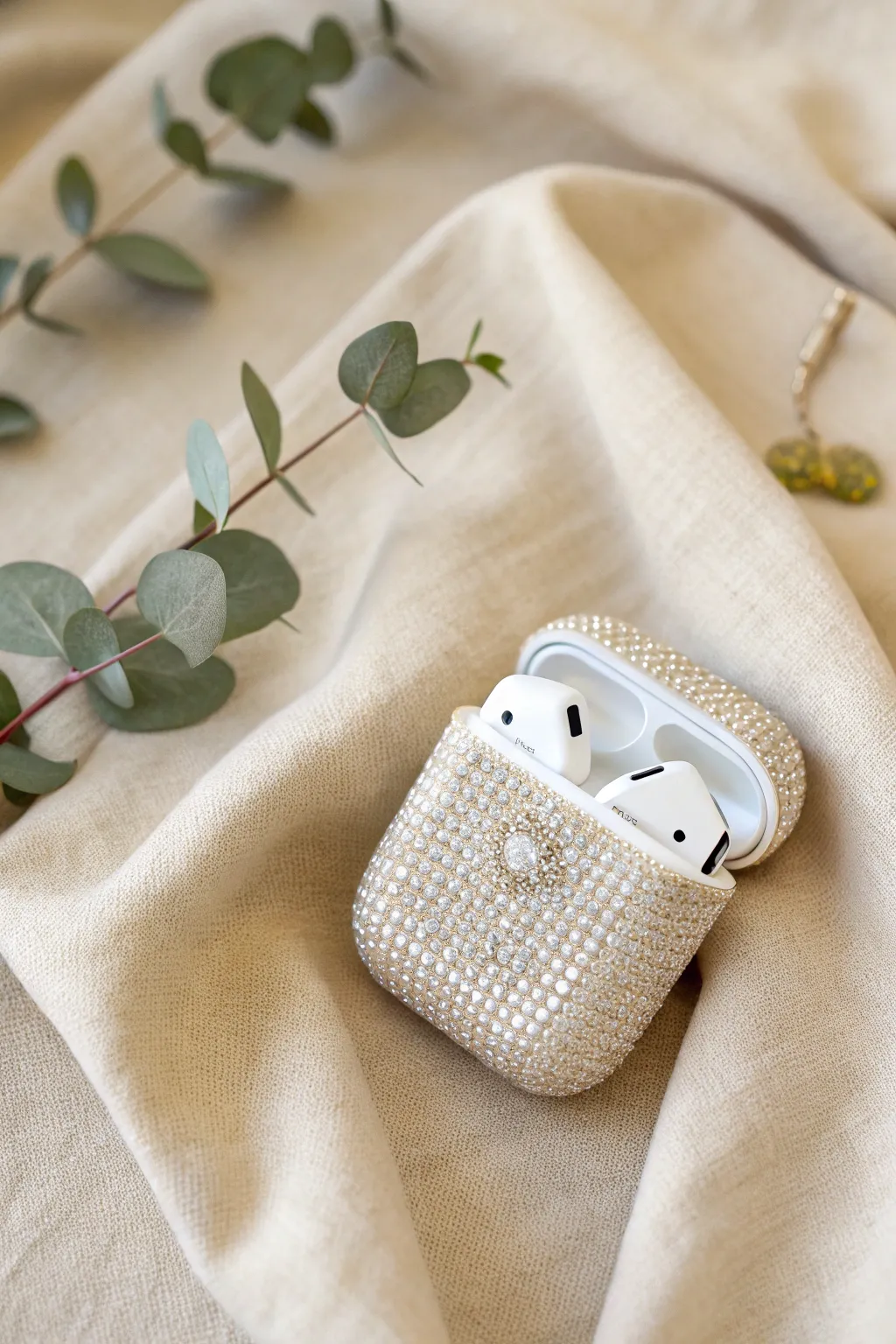 Add a touch of sparkle to your everyday tech with this beautifully bedazzled AirPods case.