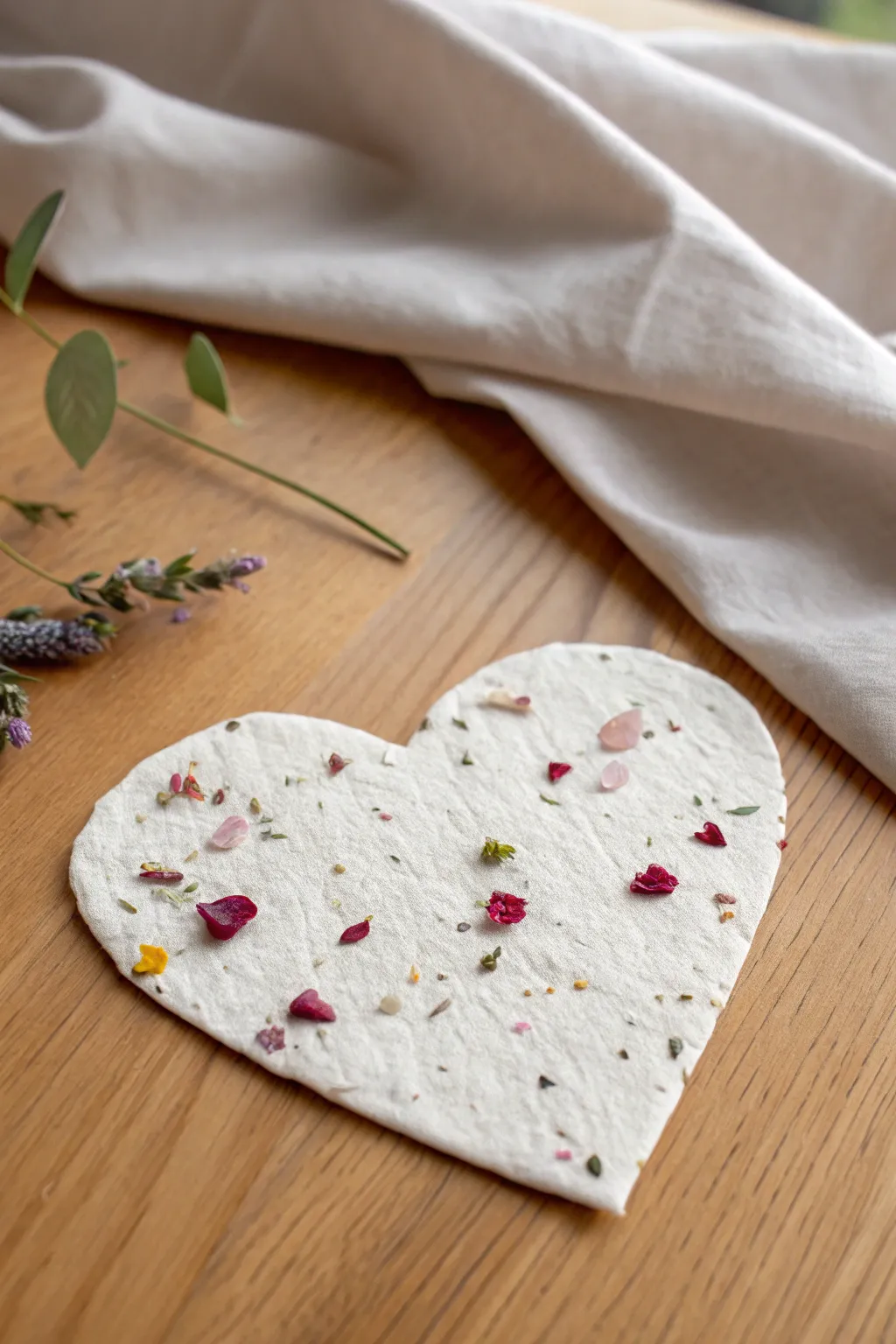 A blossoming Valentine: Plantable seed paper hearts for a sustainable touch of love.