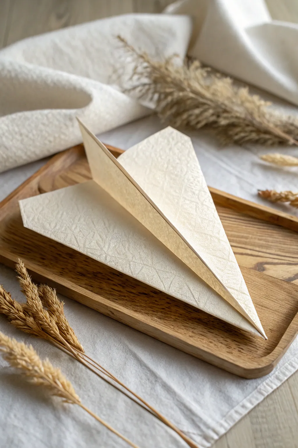 Crafted with simplicity: a paper airplane that soars with Scandinavian elegance.