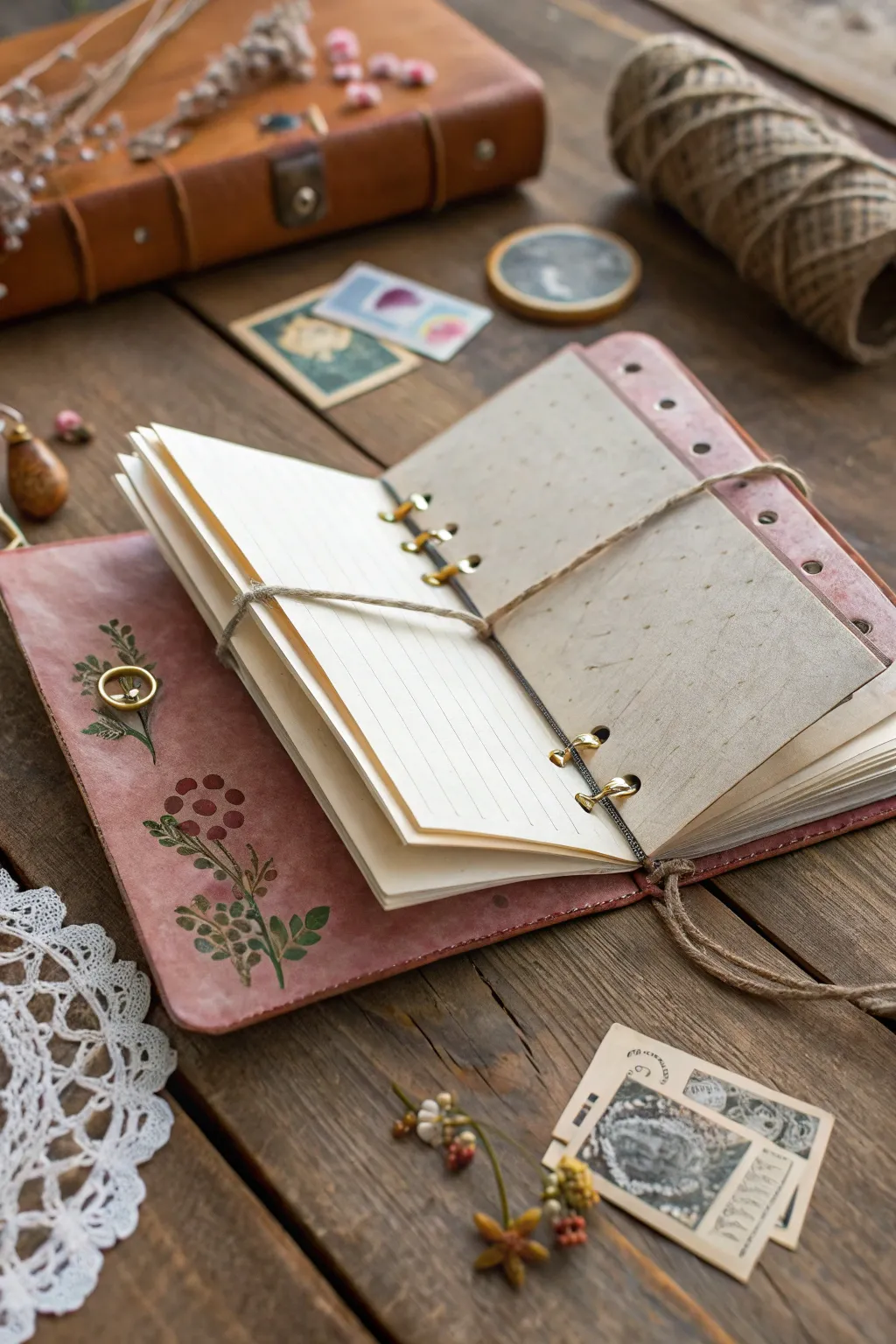 Unleash your creativity with a mixed media traveler's notebook, where textures tell your story.