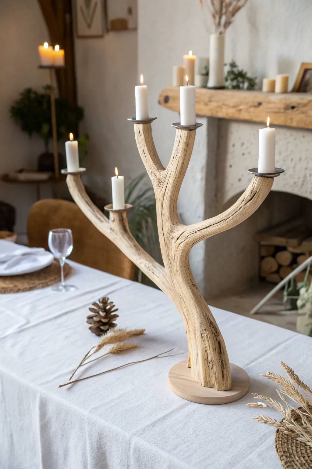 Illuminate your space with the rustic charm of nature—branch candle holders that blend minimalist elegance with boho warmth.