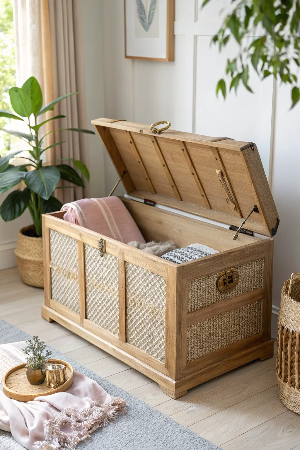 Elegance Meets Functionality: A Scandinavian-Boho Storage Trunk for Your Tutus