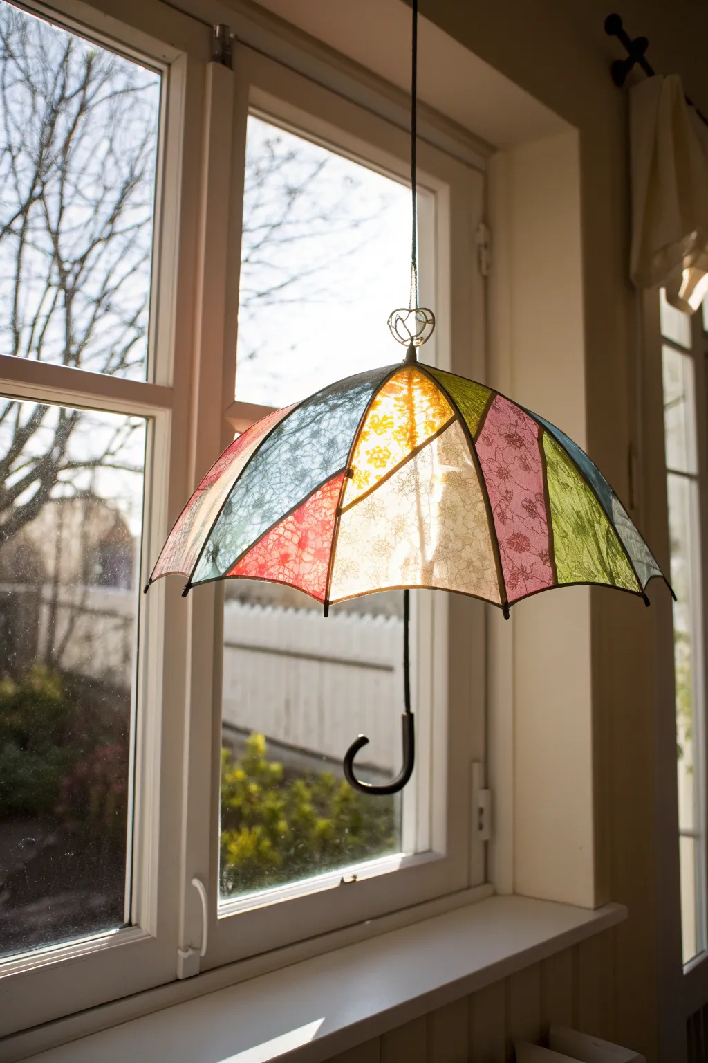 Brighten up a rainy day with a handmade suncatcher umbrella, bringing color and joy to your home!