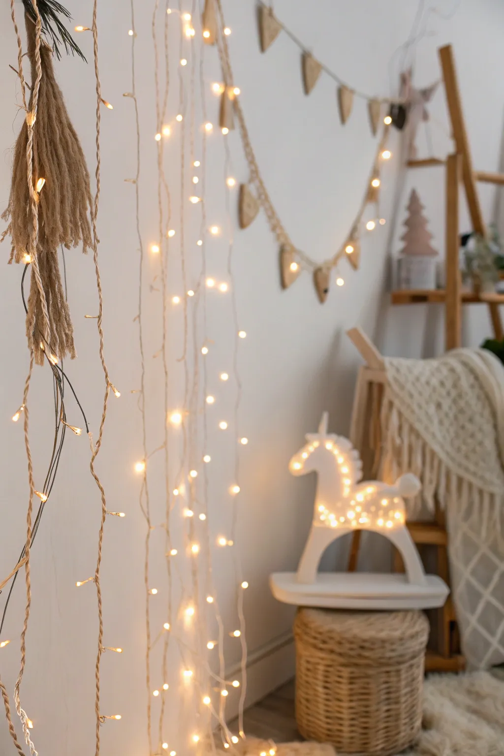 Illuminate your space with enchanting fairy lights for a touch of unicorn magic.