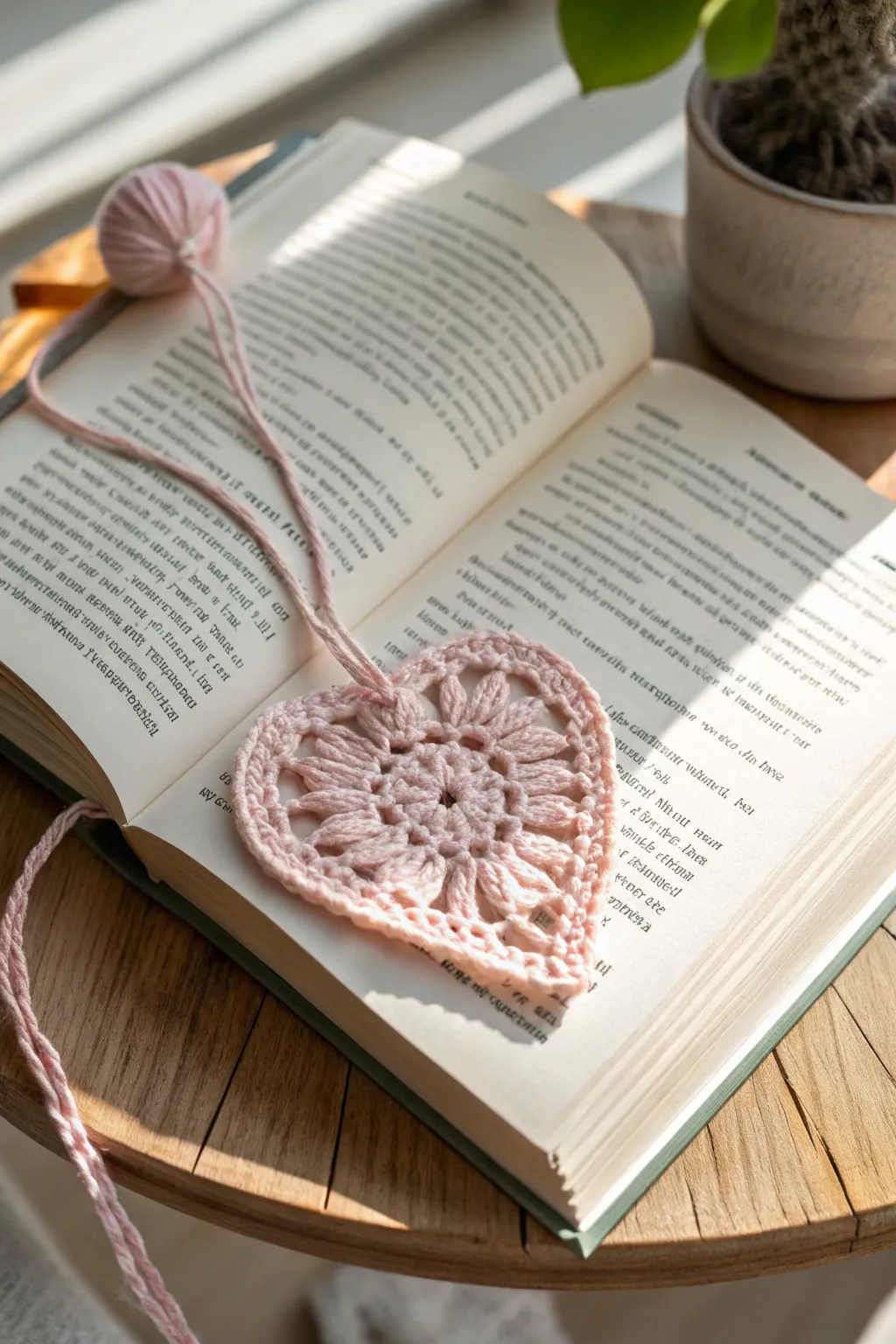 Add a touch of love to your reading with this charming crochet heart bookmark. 💖📚