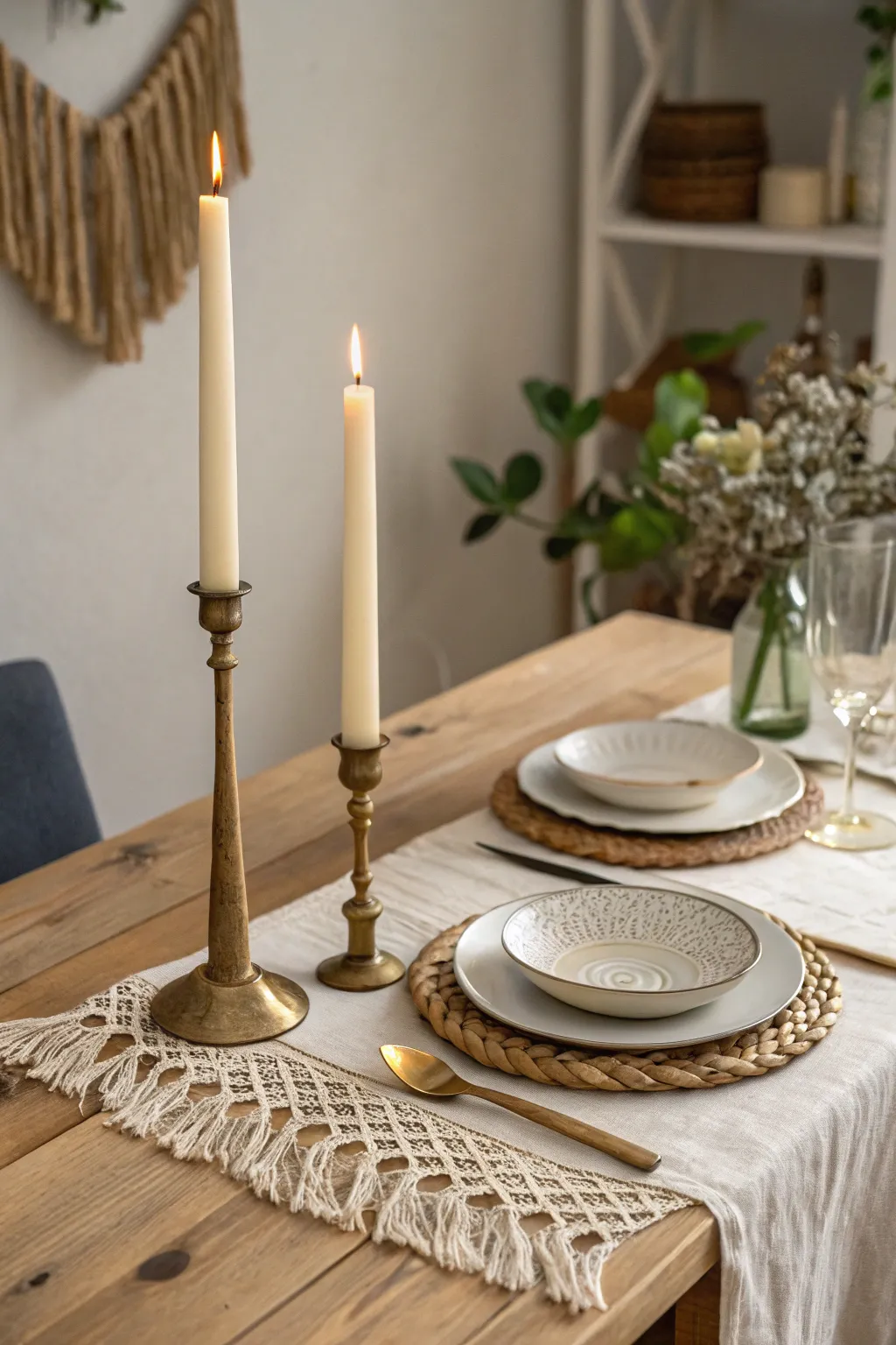 Ignite romance with a Scandinavian-inspired candlelit dinner setting, where simplicity meets elegance.