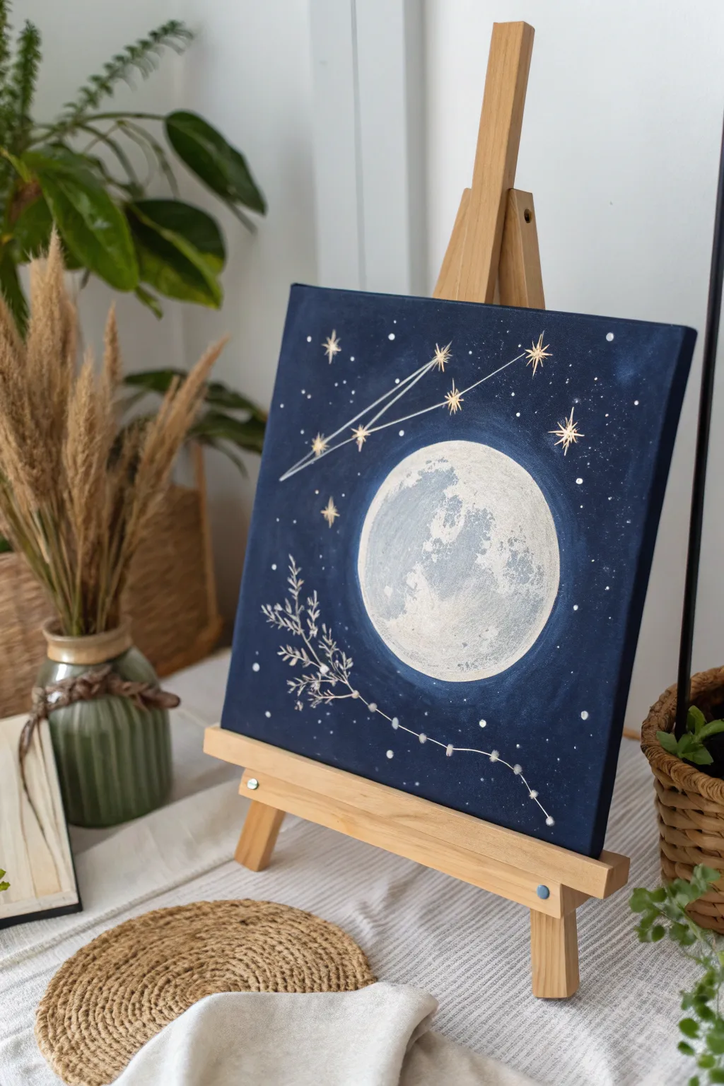 Embrace the magic of moonlit dreams this Valentine's Day with a personalized constellation canvas.