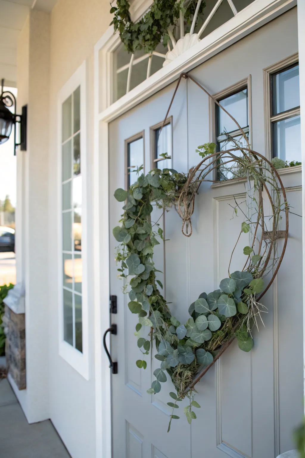 Eucalyptus adds freshness and fragrance to this heart-shaped wreath.