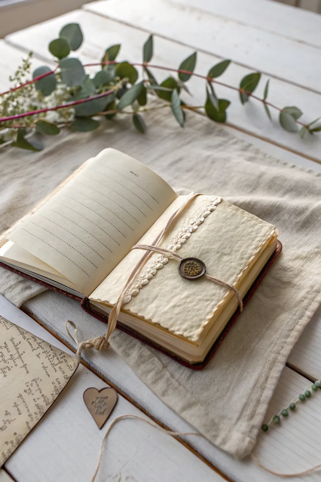 Elevate your vintage journal with charming dimensional touches.
