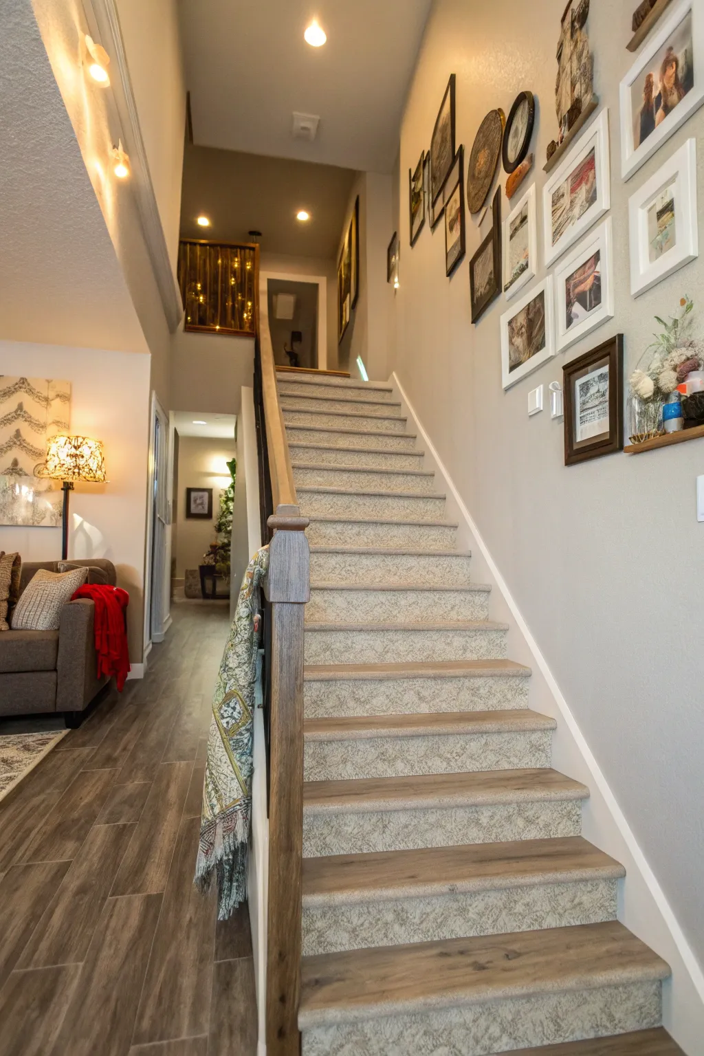 Non-slip textured vinyl ensures safety while maintaining style on your staircase.
