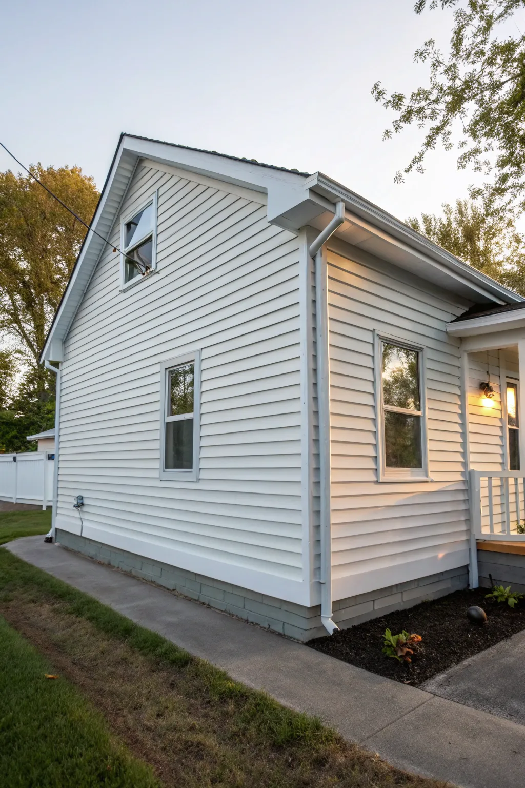 Smooth horizontal siding for a modern aesthetic.