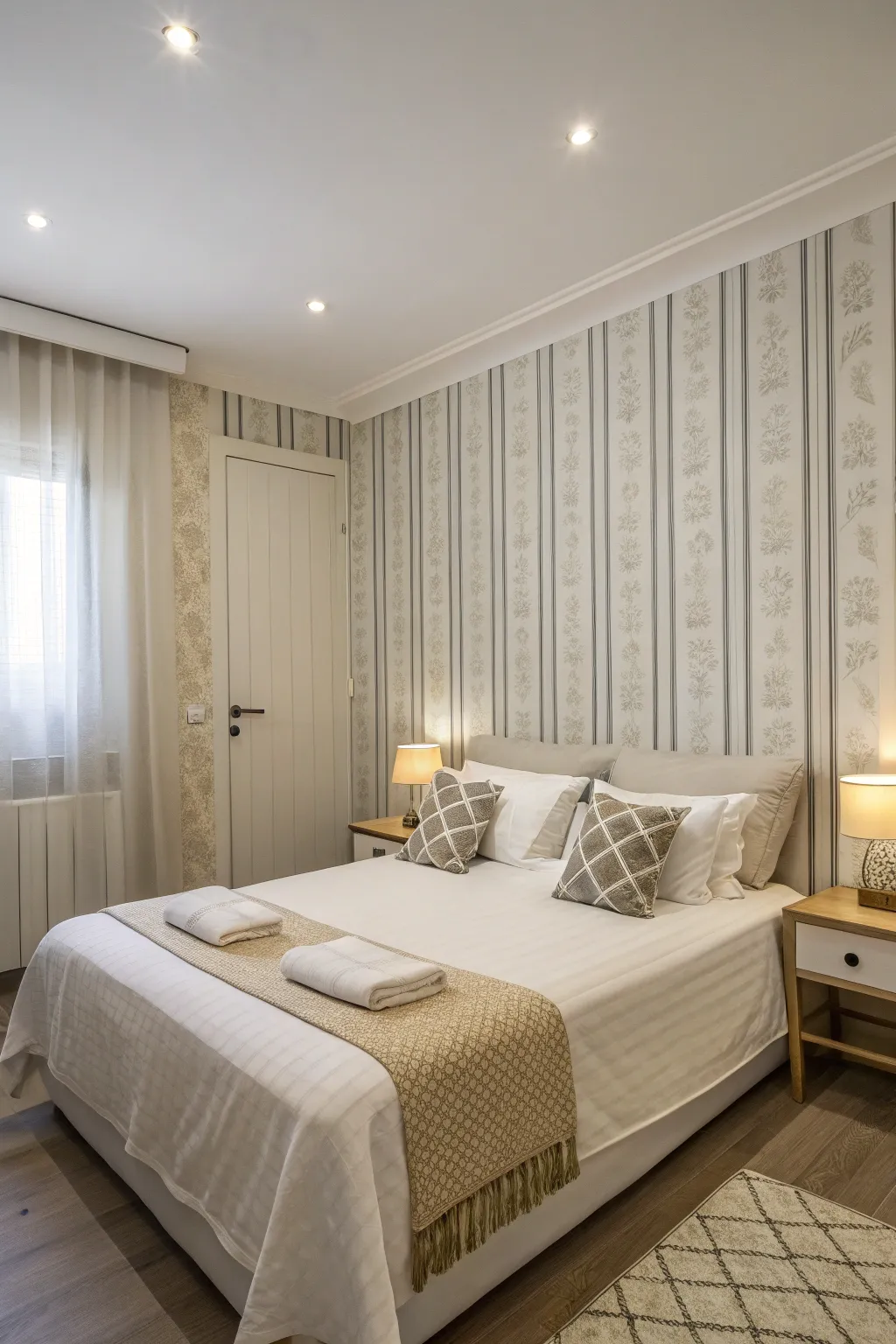 Achieve a sleek look with vertical pattern decals.