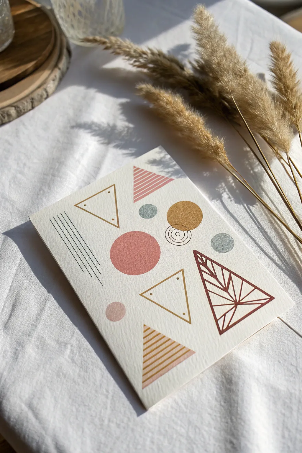 Embrace the beauty of simplicity with bold geometric wedding card designs, perfect for the minimalist heart.