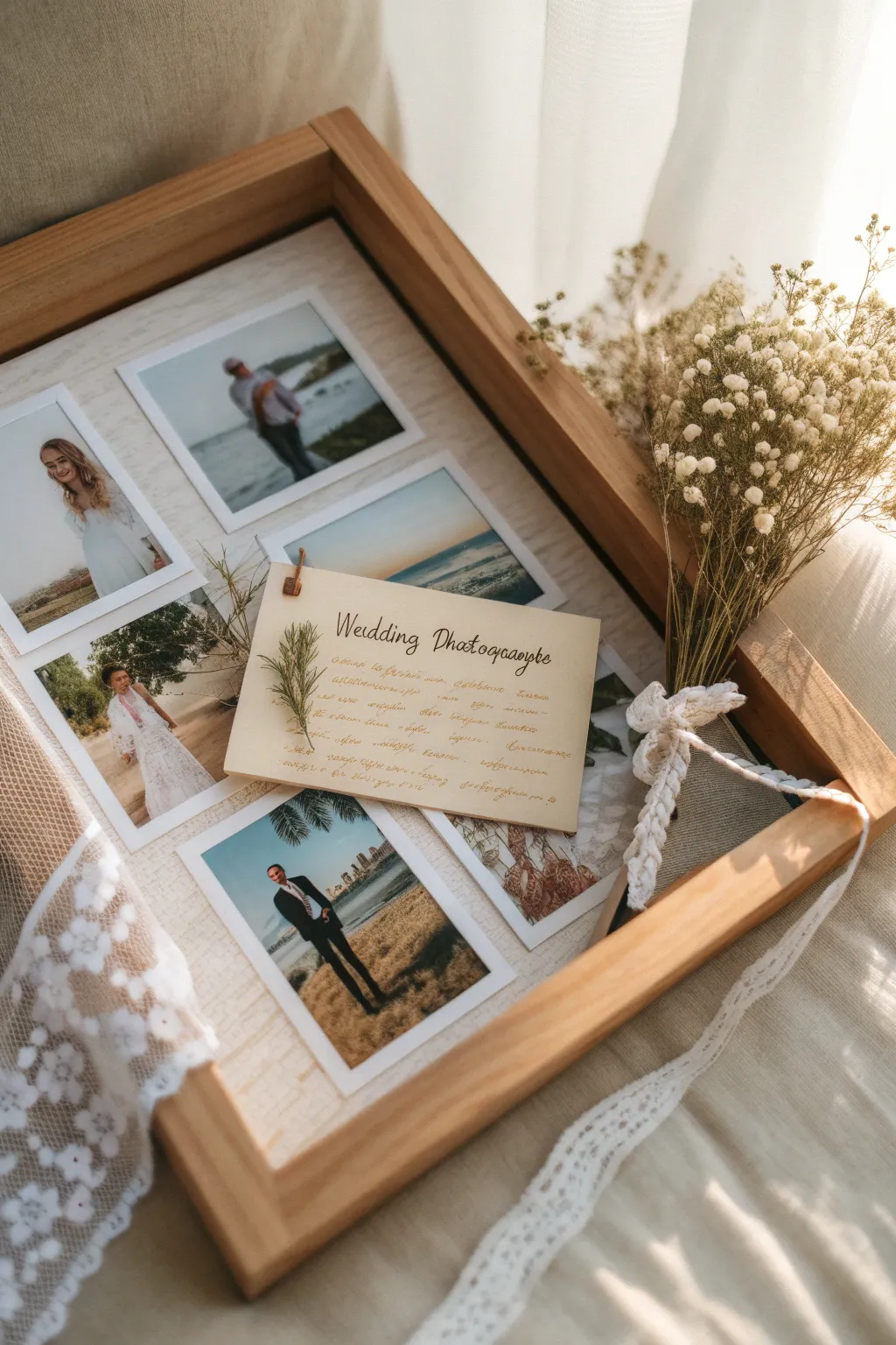 Capture love in a frame: A timeless shadow box for cherished wedding memories.