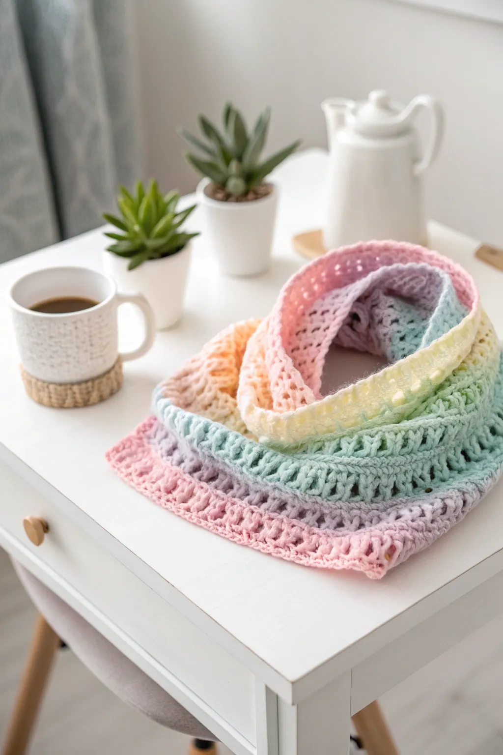 Wrap yourself in the cozy embrace of a rainbow cowl—where warmth meets whimsical style.