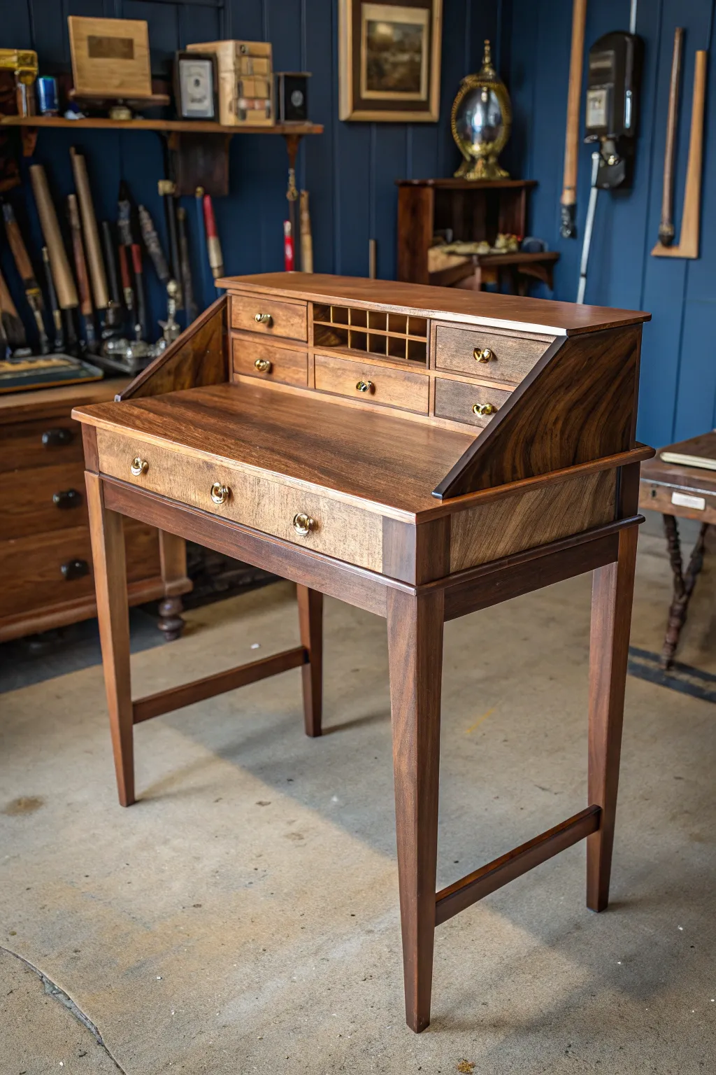 Elevate your workspace with a blend of elegance and functionality. Discover the artistry of a handcrafted standing wood desk.