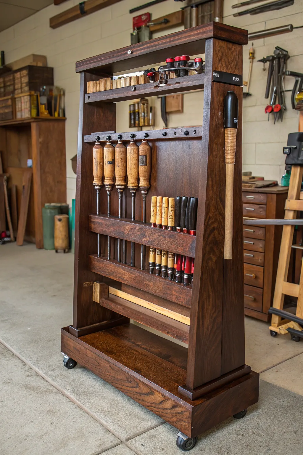 Elevate your workshop with a mobile masterpiece: the perfect blend of functionality and craftsmanship.