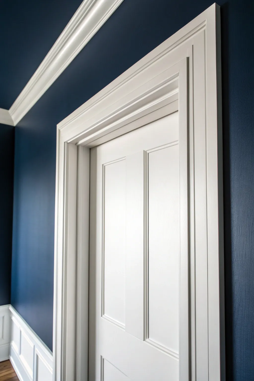 Transform your space with crisp white trim for a modern, open feel.