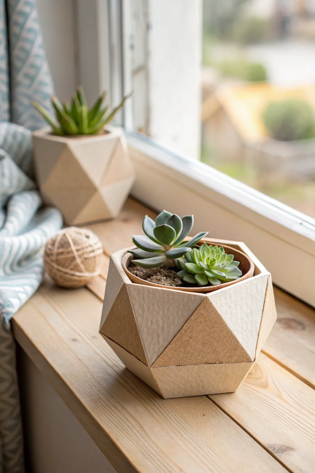 Transform your space with these charming cardboard planters, bringing a touch of rustic elegance to your home.