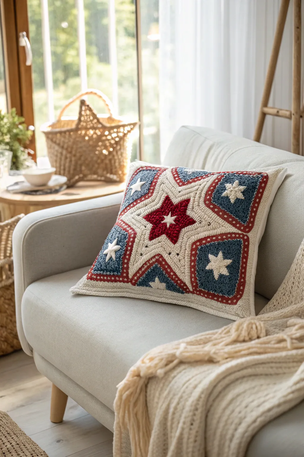 Celebrate Independence Day with elegance and comfort: handcrafted crochet pillow covers bring a touch of festive flair to your minimalist haven.