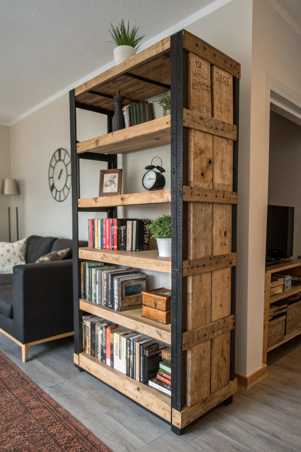 Elevate your space with a chic DIY pallet bookshelf – where style meets sustainability.