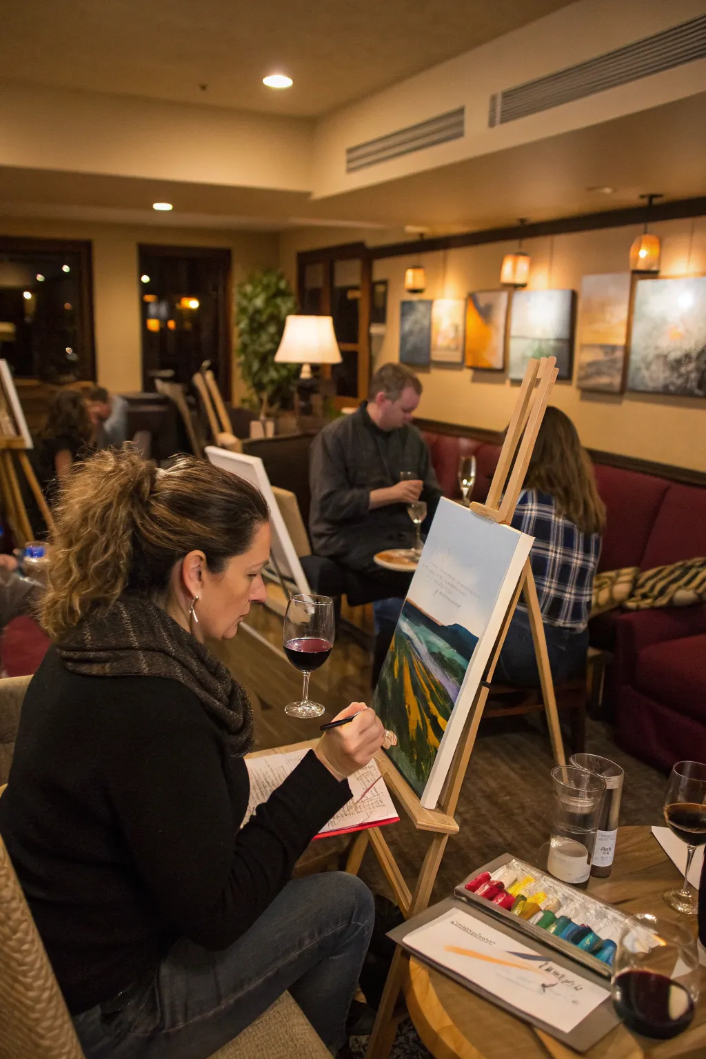 Unleash your creativity with a fun art and wine night.