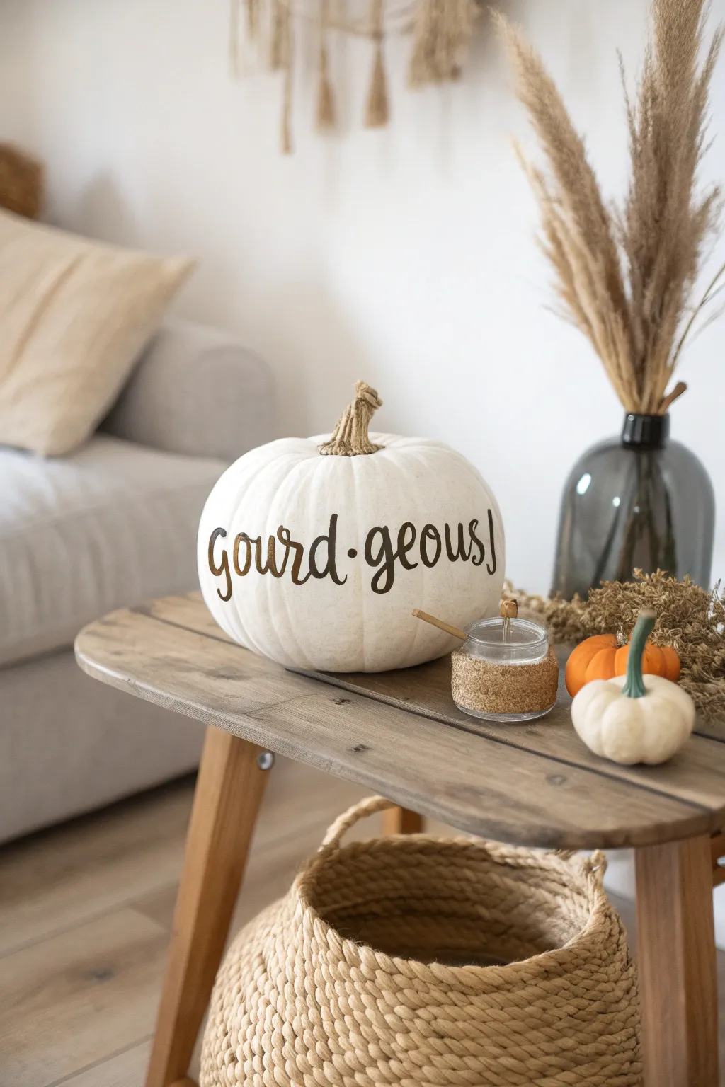 Add a touch of humor to your fall decor with punny pumpkins that make everyone smile! #Gourdgeous #FallDecor