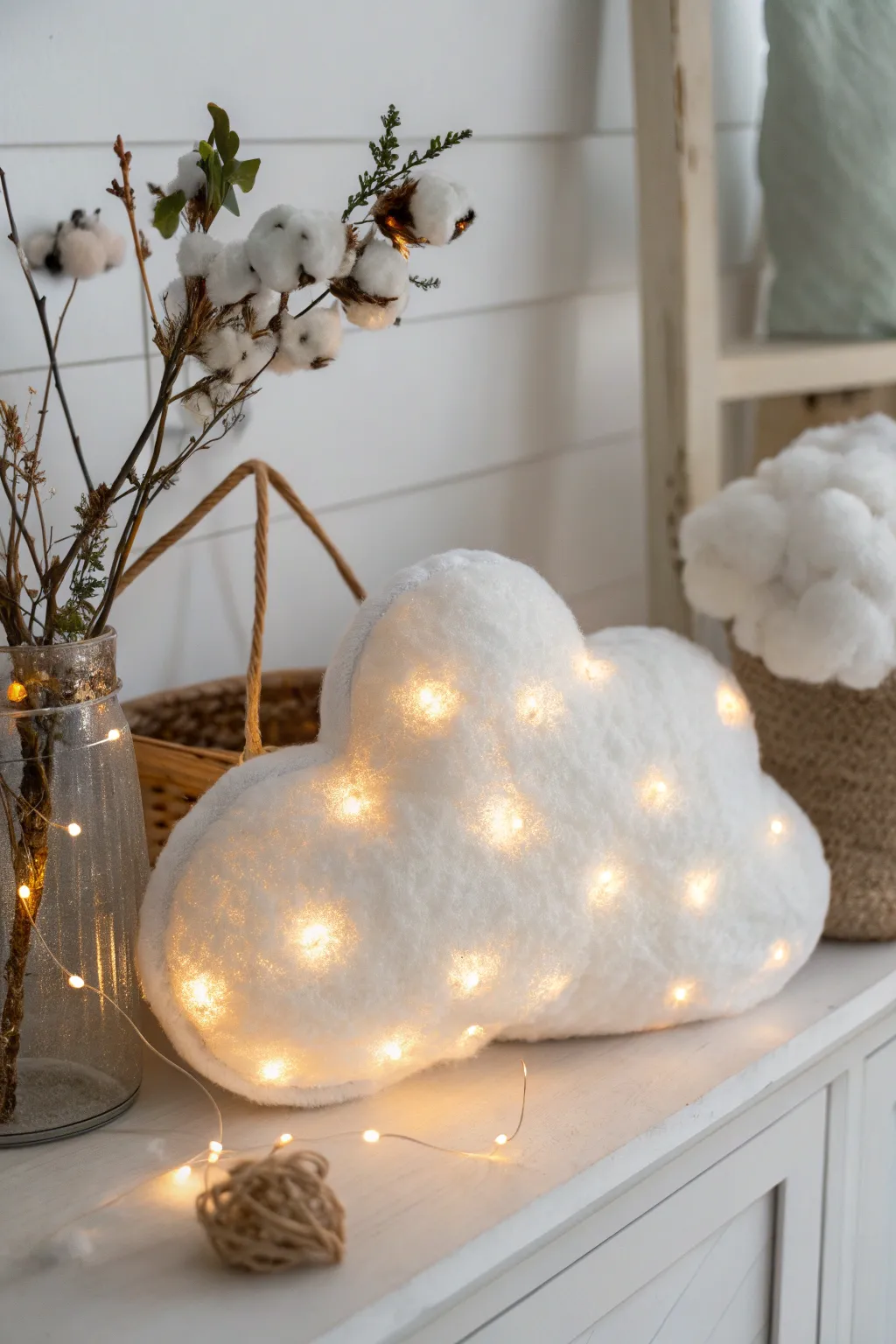 Elevate your space with the whimsical charm of a floating LED cloud light.