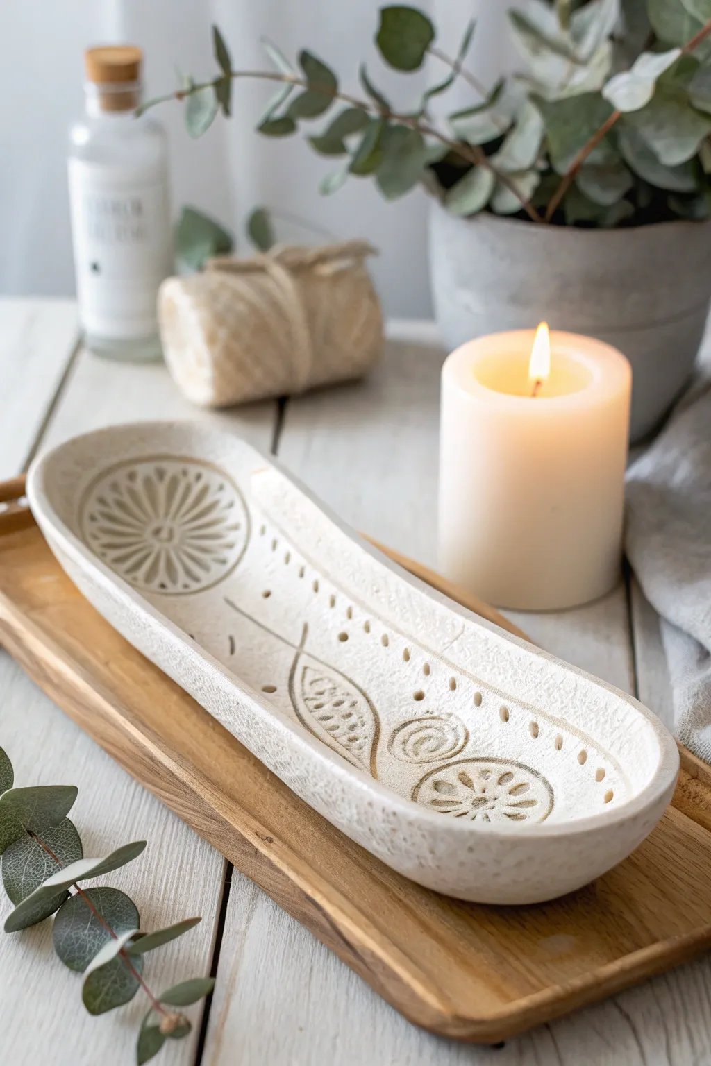 Elevate her space with a touch of serenity: a custom clay incense holder crafted with love.
