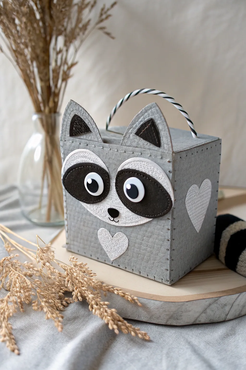 Mischievous Charm: A Minimalist Raccoon Valentine Box