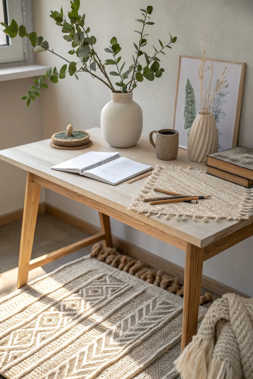 Transform your creative space with cozy, layered textures that inspire simplicity and elegance.