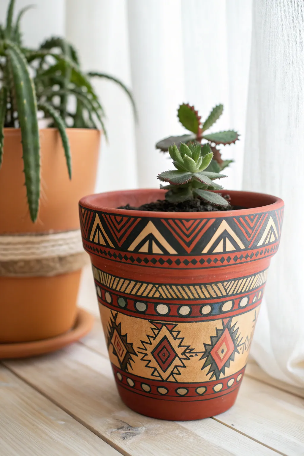 Infuse your space with vibrant energy and timeless design through Aztec-themed planters, where craftsmanship meets natural elegance.
