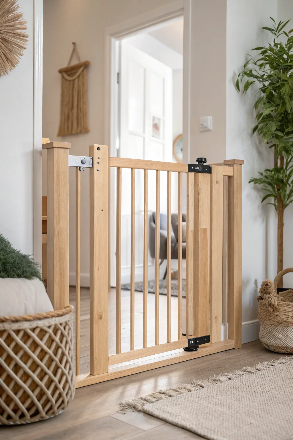 Effortless elegance with a magnetic touch. Simplify your space with a modern baby gate solution.